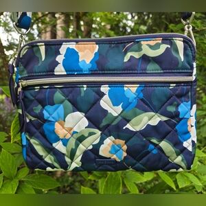 Vera Bradley Twill Floral Triple Compartment Crossbody Bag in "Immersed Blooms"